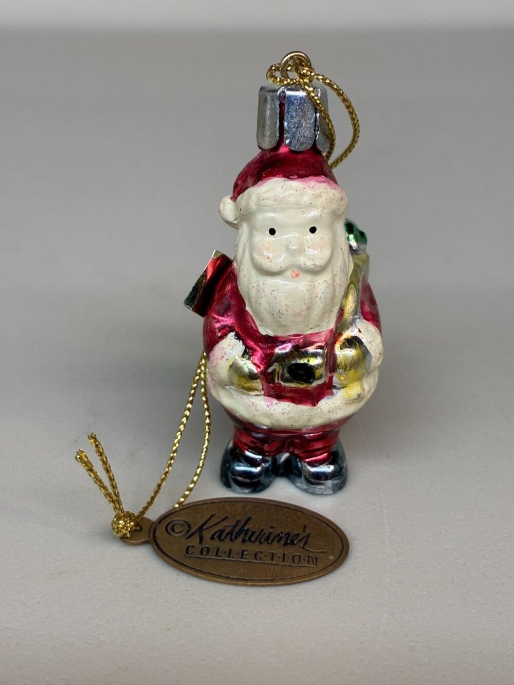 Katherine's Collection Vintage Blown Glass Santa Claus Christmas Ornament Hand P